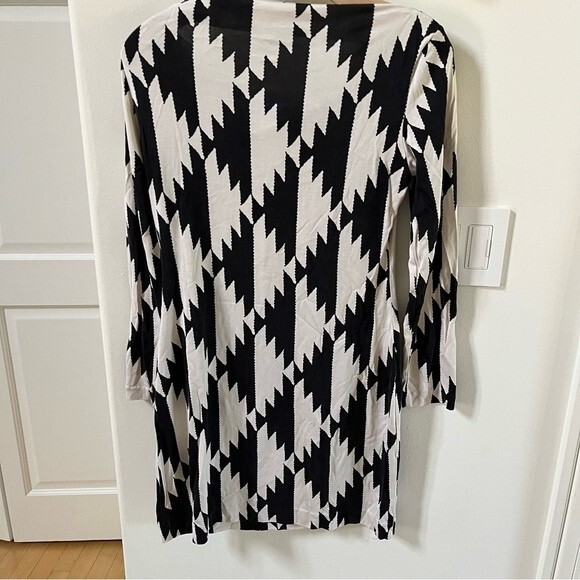Diane Von Furstenberg Lorah Silk Long Sleeve Mini Dress Hound Aztec Print 8 - Picture 7 of 12